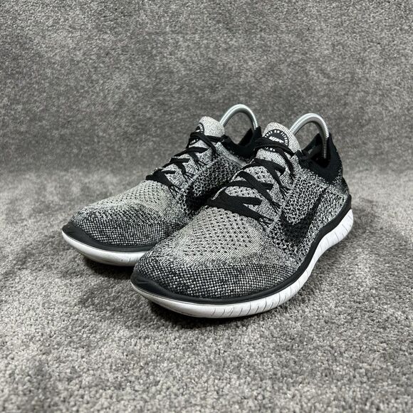 Nike Free RN Flyknit 2018 942838-101 Mens Size 8 Black White Oreo Running Shoes main image 6